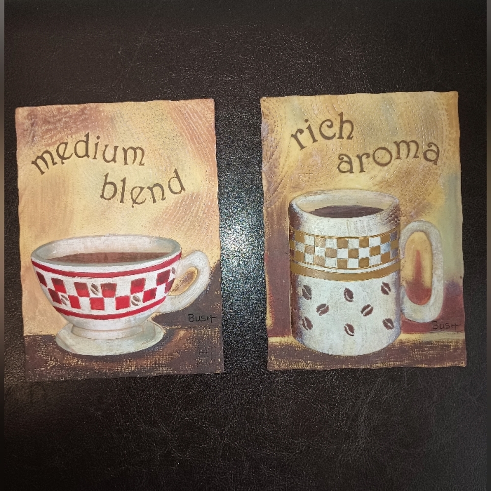 Bush Set of 2 Coffee Wall Art 3D Plaques